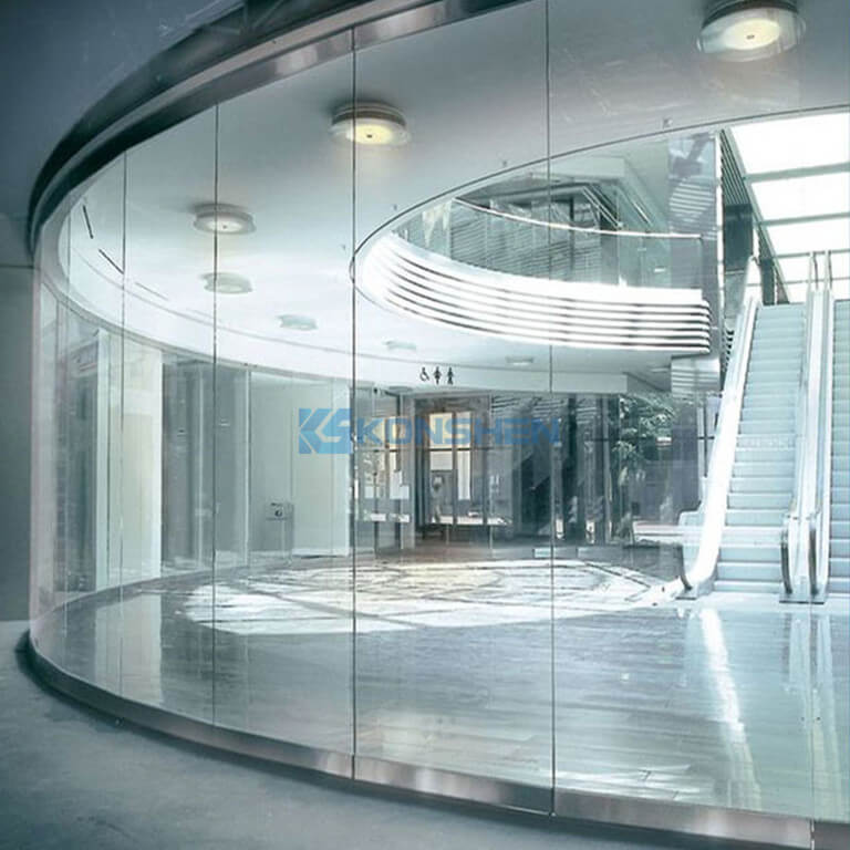 Curved Physical Toughened Glass For Curtain Wall