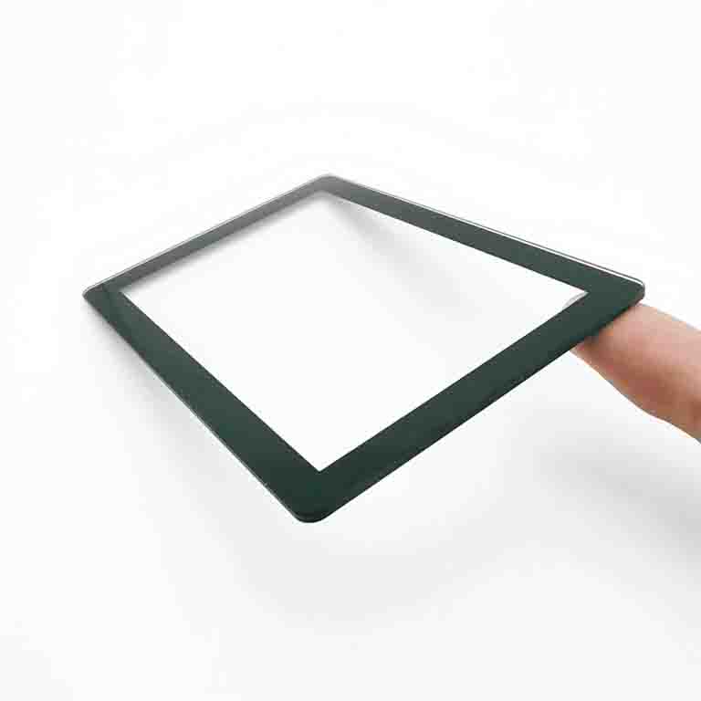 2mm Tempered Glass Black Frame Silk Screen Printed Glass For Lcd