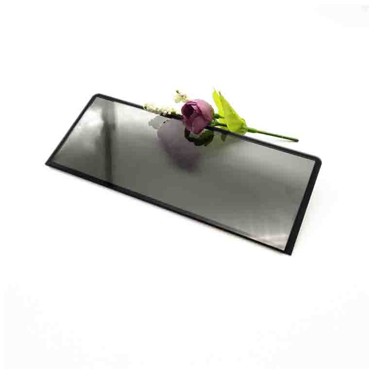 Customize Semi Transparent Black Tempered Step Edge Glass