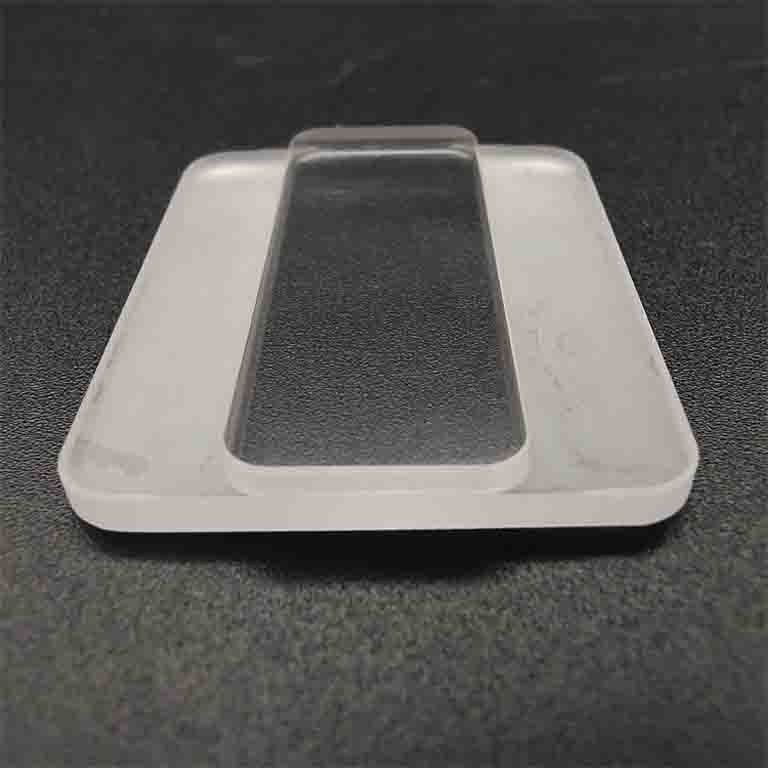 Custom 3mm round and square ultra clear tempered step glass