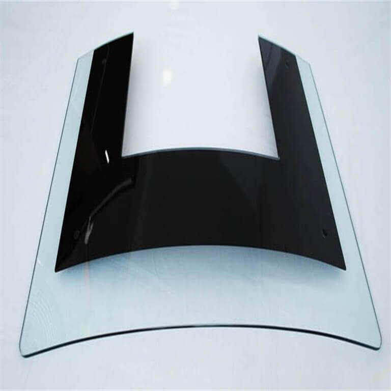 8mm Tempered Silk Screen Printing Glass Bending Curved Glass For Range Hood