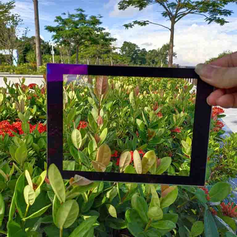 Custom 3mm Anti Reflective glass be used as display screen cover glass nano AR coating glass with black frame