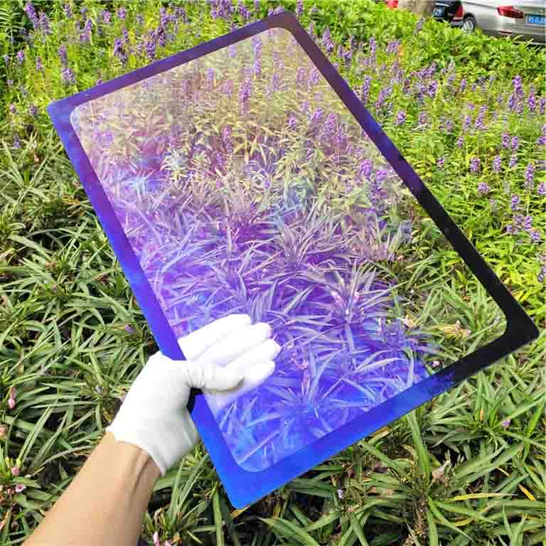Display Cover 1mm 2mm 3mm Anti-reflective Glass Silk Screen Printed Black Frame Tempered Ar Coating Glass