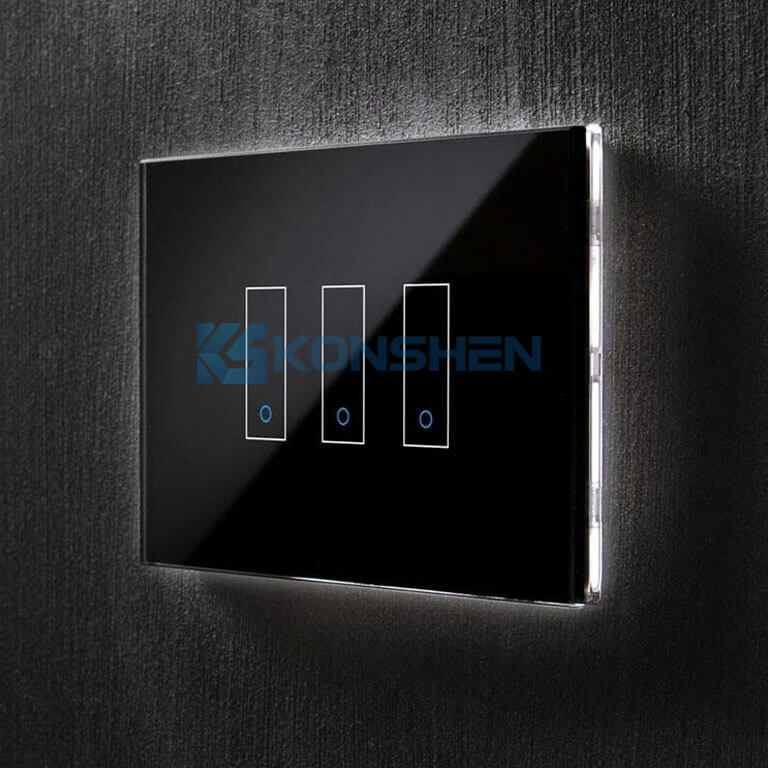 Eu Standard Smart Wall Switch Single Luxury Crystal Glass Panel 1 Gang Wall Touch Electric Sockets Switch For Hotel