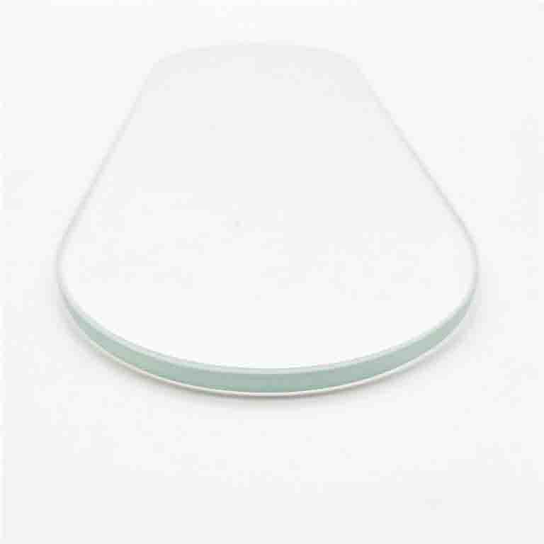 Explosion-proof smooth edge oval shape 6mm tempered ultra clear glass
