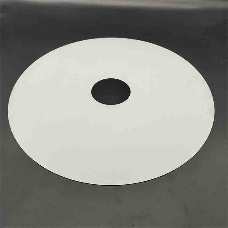 Sandblasting 2mm circular double sides frosted tempered glass with water jet cutting hole for led lighting cover glass