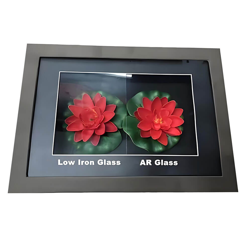 Over 98% Light Transmittance 1.1mm Double-Side Anti-Reflective Coating Low Iron Glass