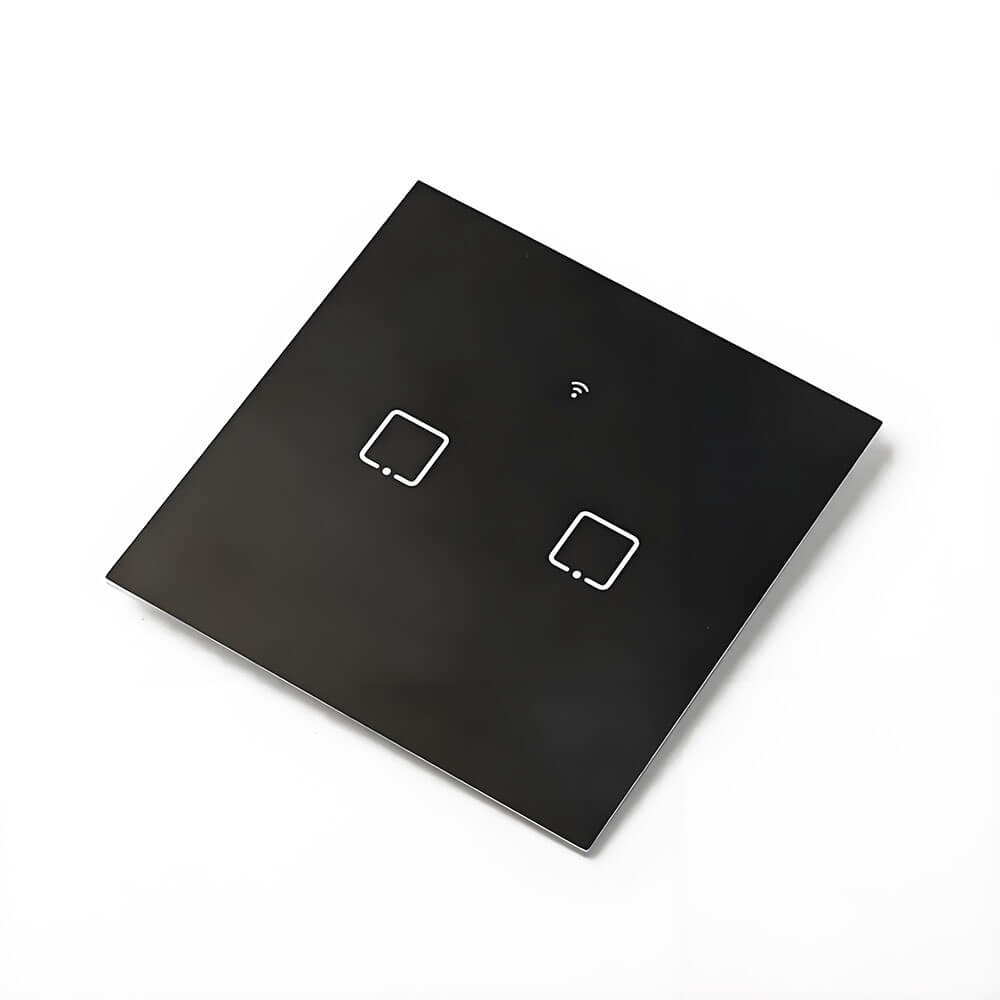 Premium Custom Black  Silk-Screened AF AS Tempered Light Switch Panel Glass